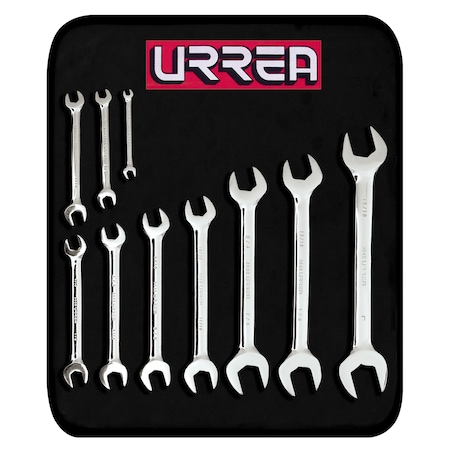 Urrea Full polished Open-end Wrench Set (10 pieces), inches 3000D